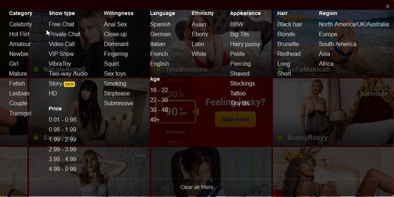 Find any xxx model you want using the advanced search tool on LiveJasmin.com