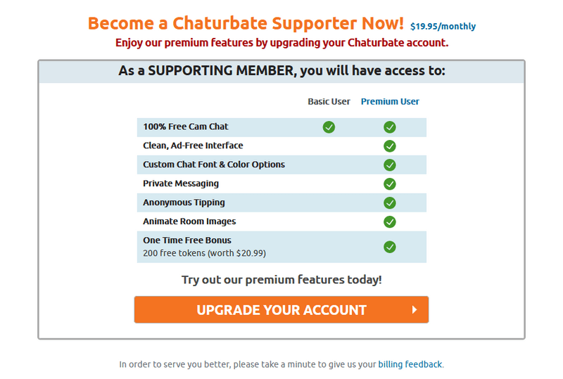 As a Supporting Member you get some benefits at Chaturbate