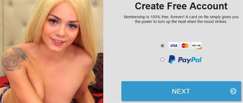You can register by giving either CC or PayPal information on Streamate