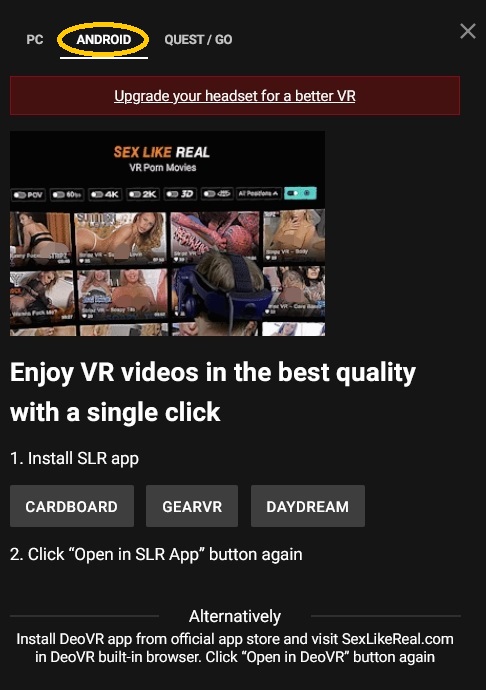 SexLikeReal - Watch VR videos and chat with VR cam girls